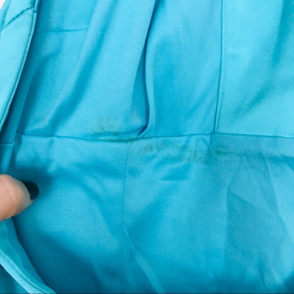 Teal sateen bodycon halter dress - Picture 5 of 5